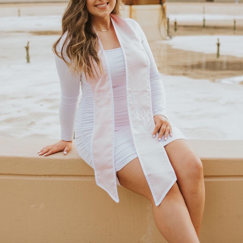 White Graduation Bodycon Ruched Dress